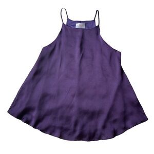 Embrace Los Angeles Women’s plum purple hi neck spaghetti strap sleeveless top